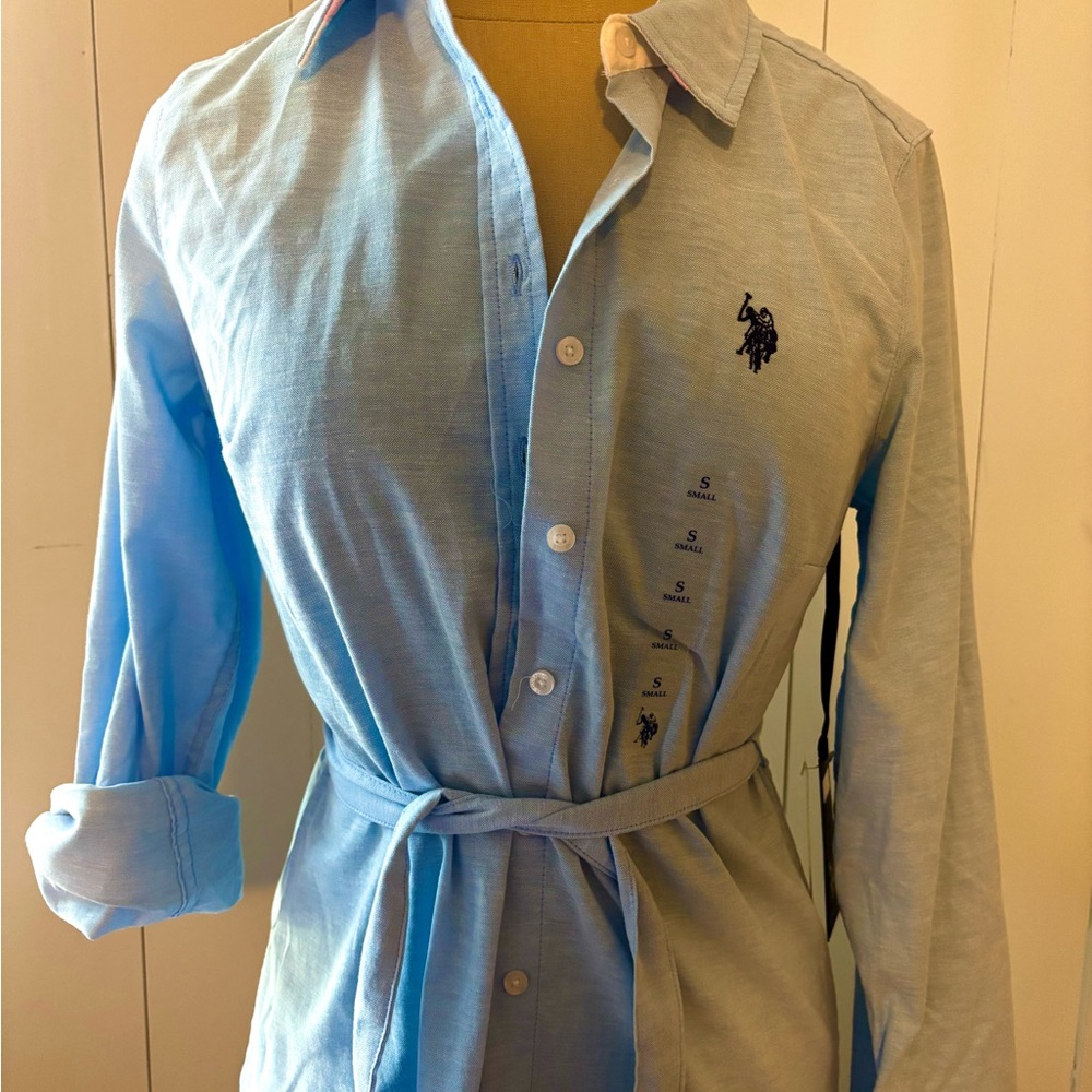 U.S. Polo Assn. Blue Button Up Dress
